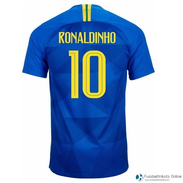 Brasilien Trikot Auswarts Ronaldinho 2018 Blau Fussballtrikots Günstig